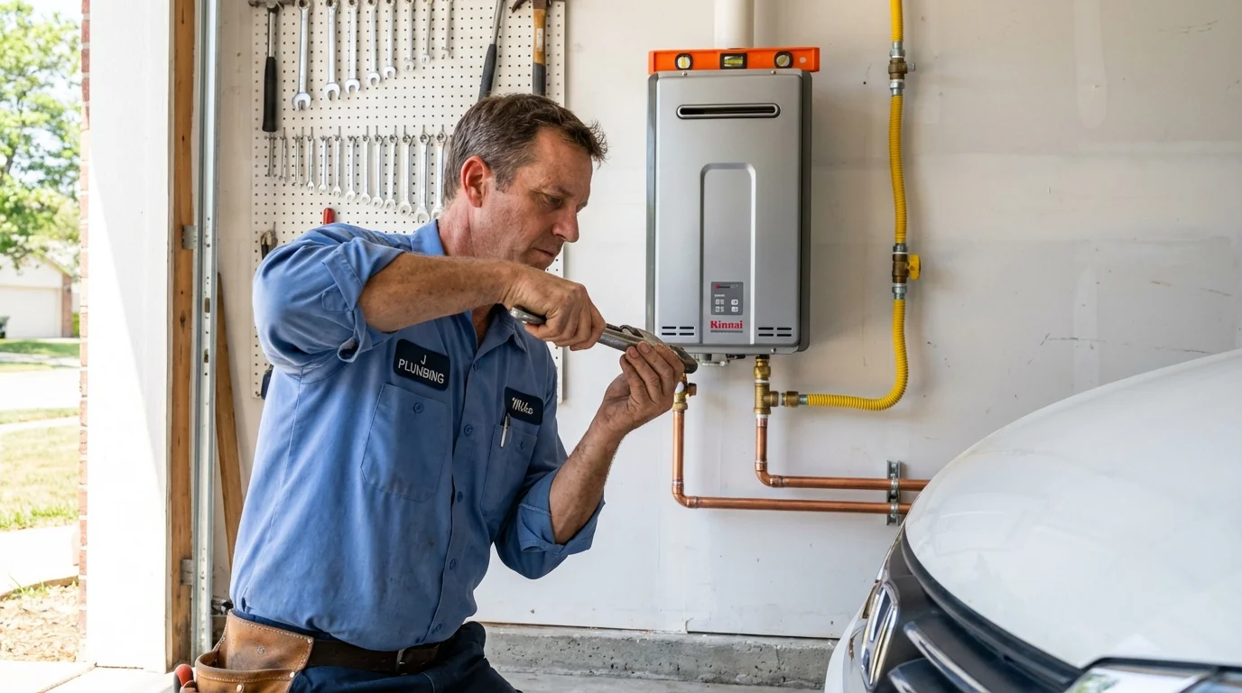 Tankless water heater installation by a Johns Plumbing LLC plumber in Prescott